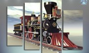 Паровоз. Old American Steam Locomotive. Модульная картина, скачать