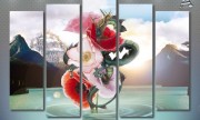 Модульная картина Мак и дракон, скачать