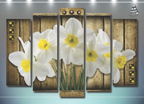Модульная картина скачать Spring Narcissus S1-006_n