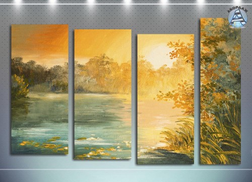 Закат солнца на озере